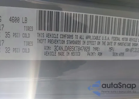 2019 Jeep Compass Upland Edition 4X4 from USA, damaged, VIN 3C4NJDAB5KT847029